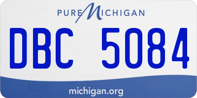 MI license plate DBC5084