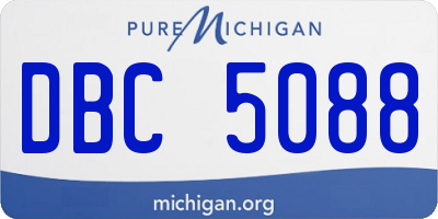 MI license plate DBC5088