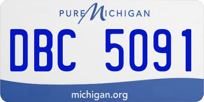 MI license plate DBC5091