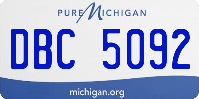 MI license plate DBC5092