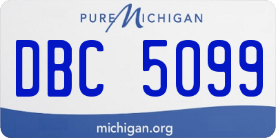 MI license plate DBC5099