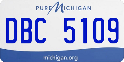 MI license plate DBC5109
