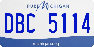 MI license plate DBC5114