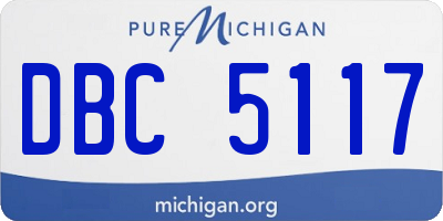 MI license plate DBC5117