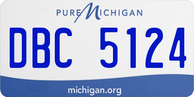MI license plate DBC5124