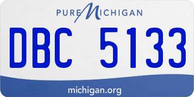 MI license plate DBC5133