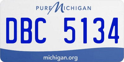 MI license plate DBC5134