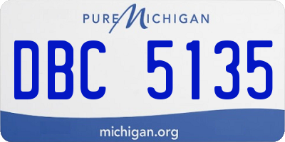 MI license plate DBC5135