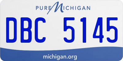 MI license plate DBC5145