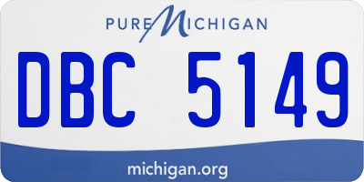 MI license plate DBC5149