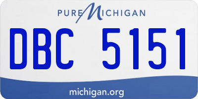 MI license plate DBC5151