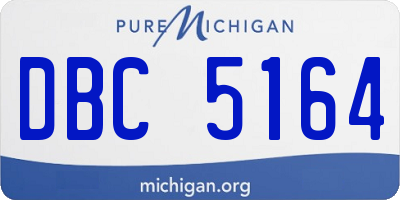 MI license plate DBC5164
