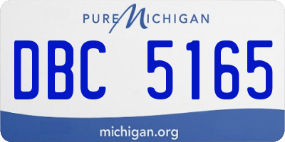 MI license plate DBC5165