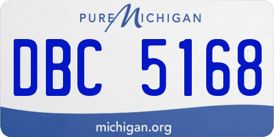 MI license plate DBC5168