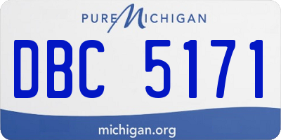 MI license plate DBC5171