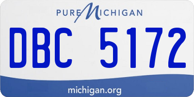 MI license plate DBC5172