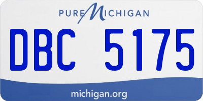 MI license plate DBC5175