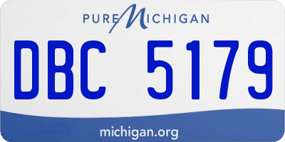 MI license plate DBC5179