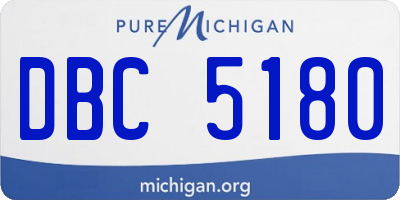 MI license plate DBC5180