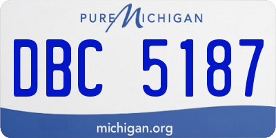 MI license plate DBC5187
