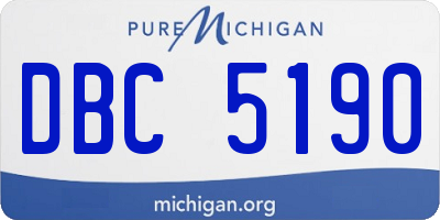 MI license plate DBC5190