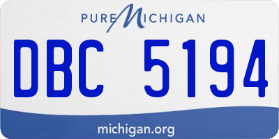 MI license plate DBC5194