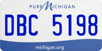 MI license plate DBC5198