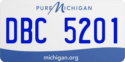 MI license plate DBC5201