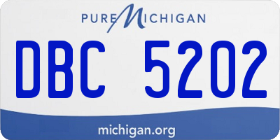 MI license plate DBC5202