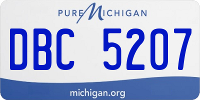 MI license plate DBC5207