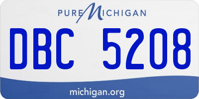 MI license plate DBC5208