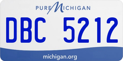 MI license plate DBC5212