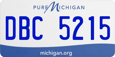 MI license plate DBC5215