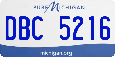 MI license plate DBC5216
