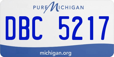 MI license plate DBC5217
