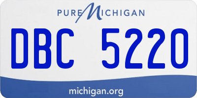 MI license plate DBC5220