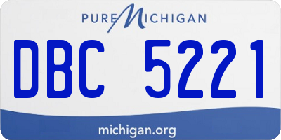 MI license plate DBC5221