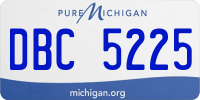 MI license plate DBC5225