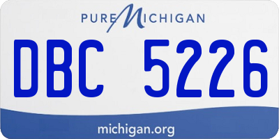MI license plate DBC5226