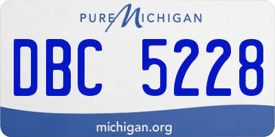 MI license plate DBC5228