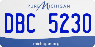 MI license plate DBC5230