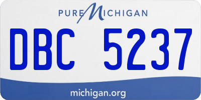 MI license plate DBC5237