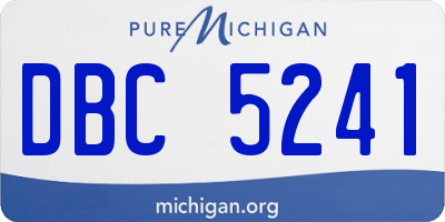 MI license plate DBC5241