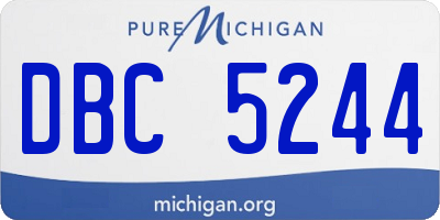 MI license plate DBC5244