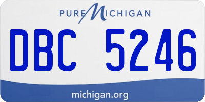 MI license plate DBC5246