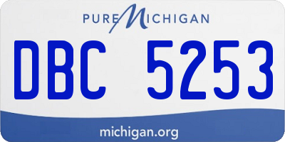 MI license plate DBC5253