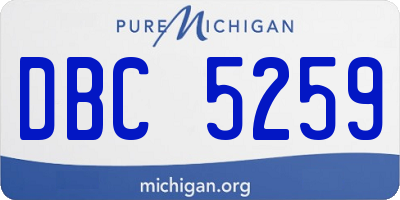 MI license plate DBC5259