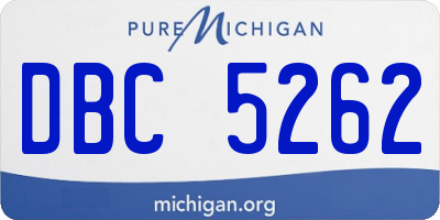 MI license plate DBC5262