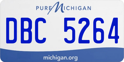 MI license plate DBC5264