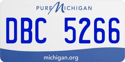 MI license plate DBC5266